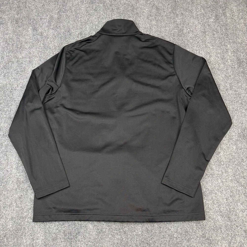 Adidas Full Zip Track Jacket Men Size Large Black Fleece Lined Training Athletic